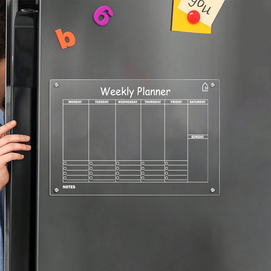 Clear Weekly Fridge Planner with Notes Built Points | Pens and Reg - Memories InsiteWEEKLY FRIDGE PLANNER WITH NOTES BUILT POINTS I